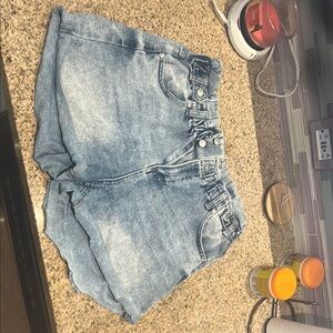 Almost Famous Blue Jean Shorts Distressed Casual